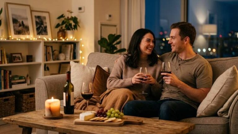 Couple amoureux passant une soirée pour casser la routine